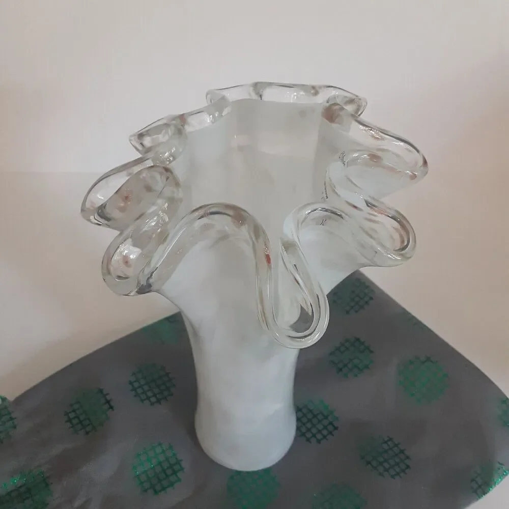 Murano Vetro Esguito Secondo Vase Ruffled 10